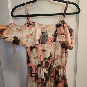 Floral print off the shoulder dress